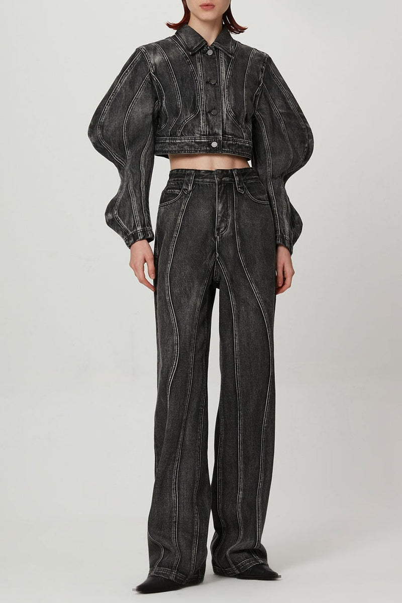 Fashion-Forward Denim Jacket with Unique Accents – Olivia