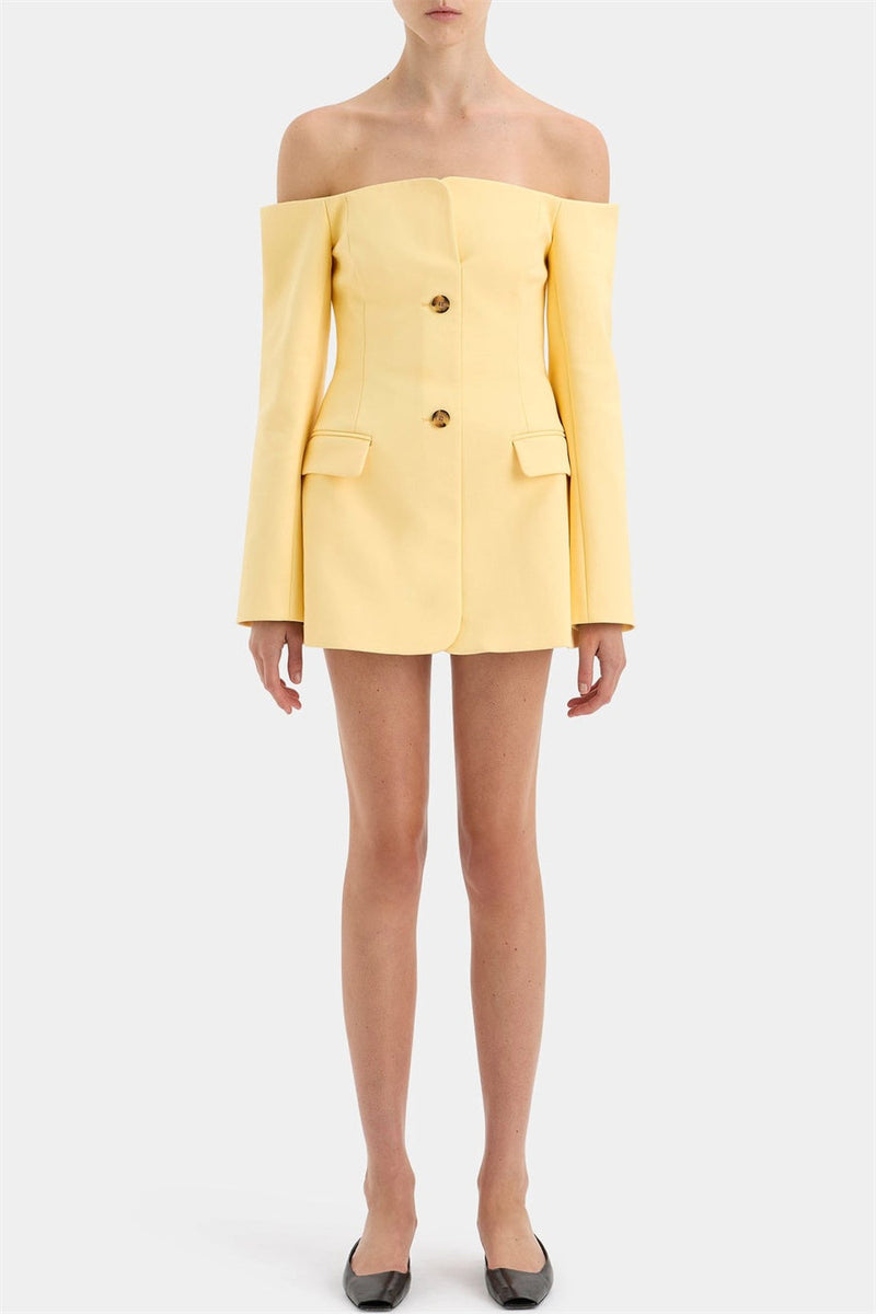 Off-Shoulder Blazer Dress for Chic Occasions – Sophia