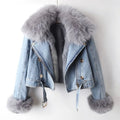 Denim Fur Jacket – Stylish & Warm Vintage-Inspired Outerwear – Eleanor