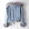 Denim Fur Jacket – Stylish & Warm Vintage-Inspired Outerwear – Eleanor