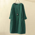 Vintage-Inspired Autumn Dress with Feminine Flair - Amalia