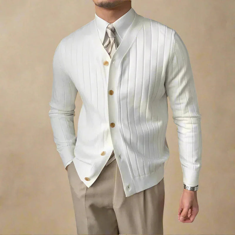 Trendy Striped Knit Cardigan for Layering with Flair – Luca