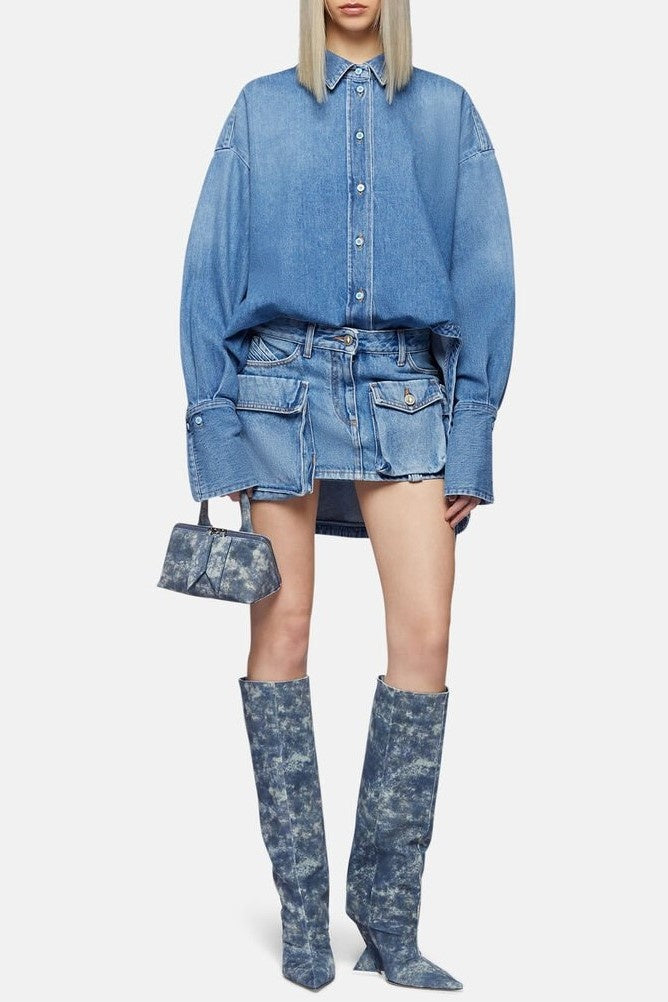 Utility-Inspired Denim Skirt with Cargo Pockets – Amelia