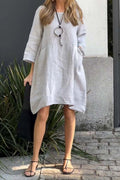Elegant Cotton Linen Maxi Dress for Summer Days – Sophia