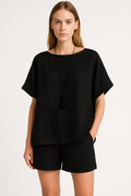 Breathable Summer Blouse and Relaxed Fit Pants Set – Emily