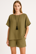 Breathable Summer Blouse and Relaxed Fit Pants Set – Emily