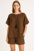 Breathable Summer Blouse and Relaxed Fit Pants Set – Emily
