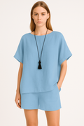 Breathable Summer Blouse and Relaxed Fit Pants Set – Emily