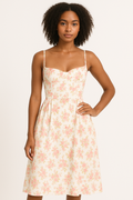 Figure-Flattering Corset Midi Dress with Elegant Flow – Emily