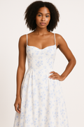 Figure-Flattering Corset Midi Dress with Elegant Flow – Emily