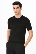 Stylish Knitted Short Sleeve Blouse for Effortless Chic – Axe