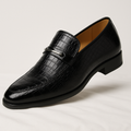 Men's Premium Leather Shoes with Embossed Crocodile Texture – Ethan