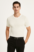Stylish Knitted Short Sleeve Blouse for Effortless Chic – Axe