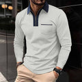 Color Block Polo Shirt with Modern Zipper Design – Ethan