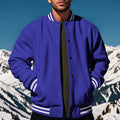 Stylish Fleece Baseball Jacket with Classic Stand Collar - Jake