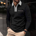 Color Block Polo Shirt with Modern Zipper Design – Ethan