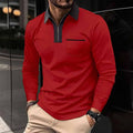 Color Block Polo Shirt with Modern Zipper Design – Ethan
