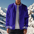 Stylish Fleece Baseball Jacket with Classic Stand Collar - Jake