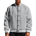 Stylish Fleece Baseball Jacket with Classic Stand Collar - Jake