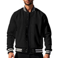 Stylish Fleece Baseball Jacket with Classic Stand Collar - Jake