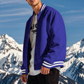 Stylish Fleece Baseball Jacket with Classic Stand Collar - Jake