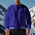 Stylish Fleece Baseball Jacket with Classic Stand Collar - Jake