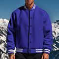 Stylish Fleece Baseball Jacket with Classic Stand Collar - Jake