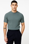 Striped Slim-Fit Dress T-Shirt for Men – Contemporary Style by Daniel