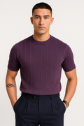 Striped Slim-Fit Dress T-Shirt for Men – Contemporary Style by Daniel