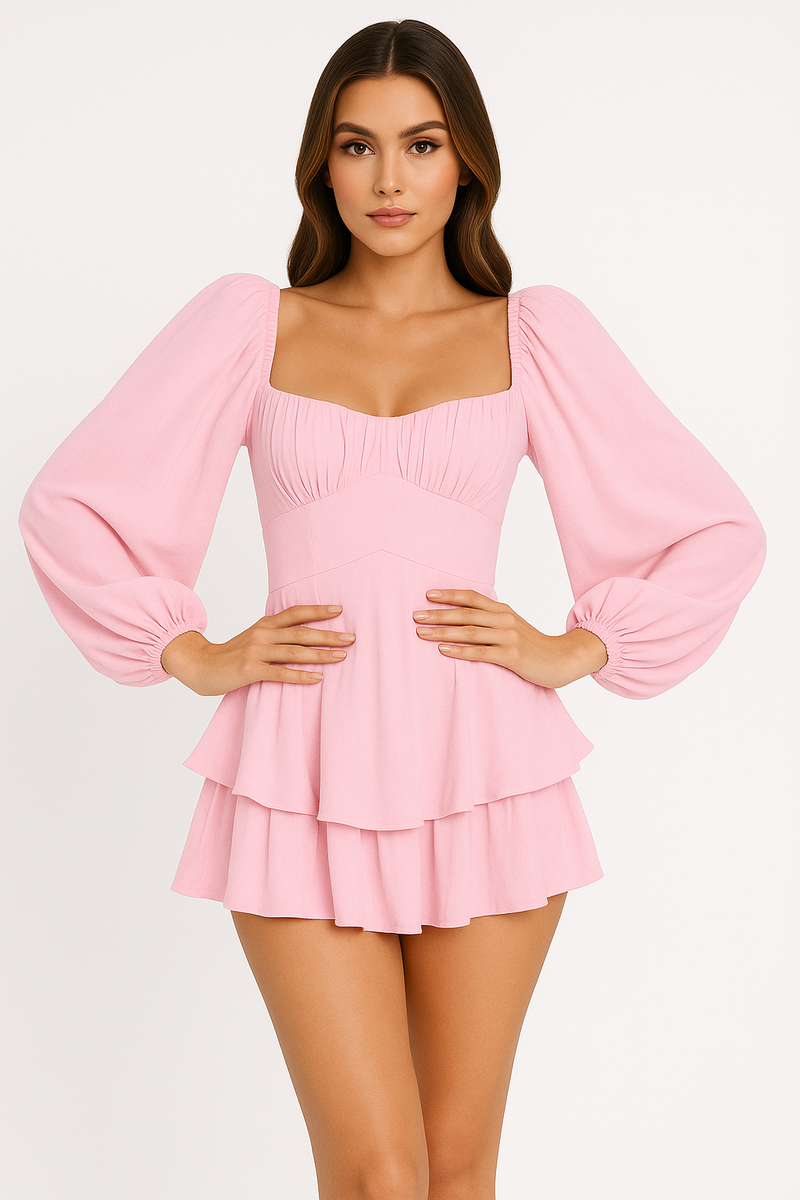 Classic Square Neck Long Sleeve Top for Versatile Styling – Emily
