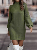 Vintage Turtleneck Long-Sleeve Sweater Dress for Women – Emily