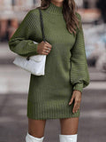 Vintage Turtleneck Long-Sleeve Sweater Dress for Women – Emily