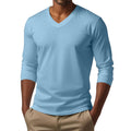Slim-Fit V-Neck Long Sleeve Casual T-Shirt - Ethan