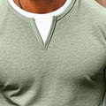 Layered V-Neck Slim-Fit Long Sleeve Tee for Men - Liam