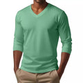 Slim-Fit V-Neck Long Sleeve Casual T-Shirt - Ethan