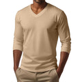 Slim-Fit V-Neck Long Sleeve Casual T-Shirt - Ethan
