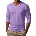 Slim-Fit V-Neck Long Sleeve Casual T-Shirt - Ethan