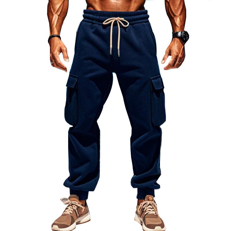Men's Warm Plush Sports Pants with Convenient Pockets - Jake