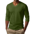 Slim-Fit V-Neck Long Sleeve Casual T-Shirt - Ethan