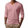 Slim-Fit V-Neck Long Sleeve Casual T-Shirt - Ethan