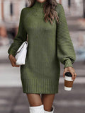 Vintage Turtleneck Long-Sleeve Sweater Dress for Women – Emily