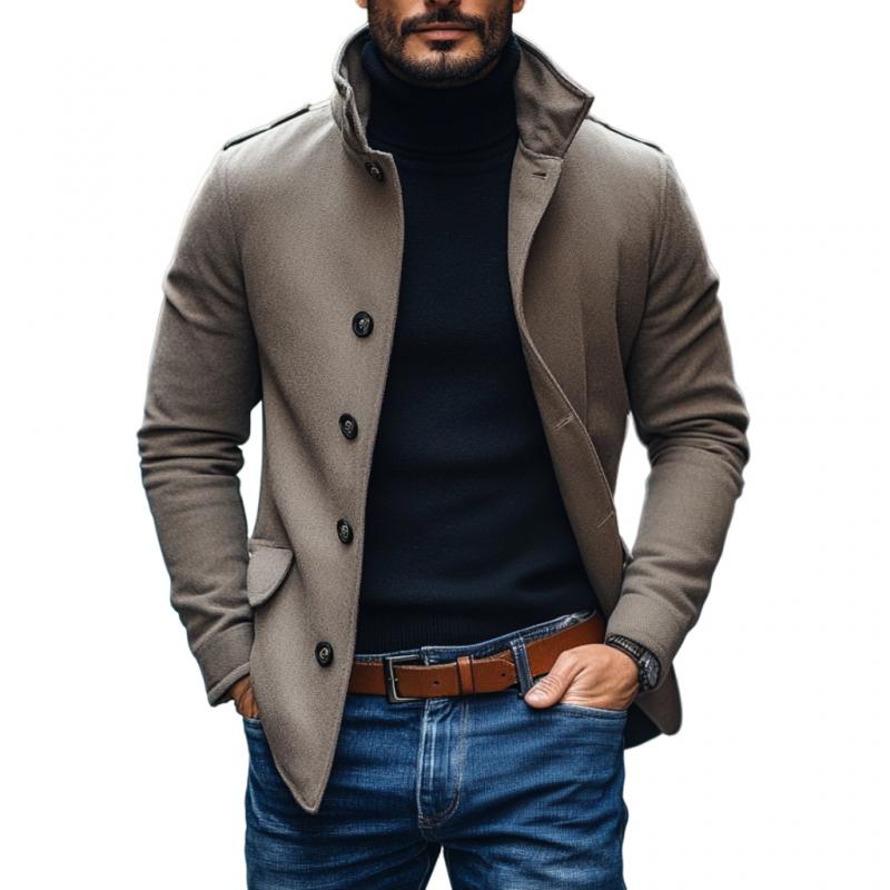 Men’s Wool Blend Coat with Slim Fit for Winter Style – James