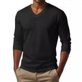 Slim-Fit V-Neck Long Sleeve Casual T-Shirt - Ethan
