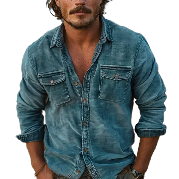Vintage-Inspired Corduroy Shirt for Men’s Casual Style – William