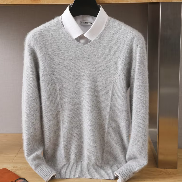 Men’s V-Neck Cashmere Sweater for Timeless Style – Liam