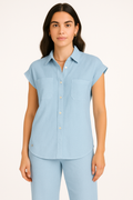 Chic Short-Sleeve Loungewear Set with Stylish Details – Sophia