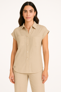 Chic Short-Sleeve Loungewear Set with Stylish Details – Sophia