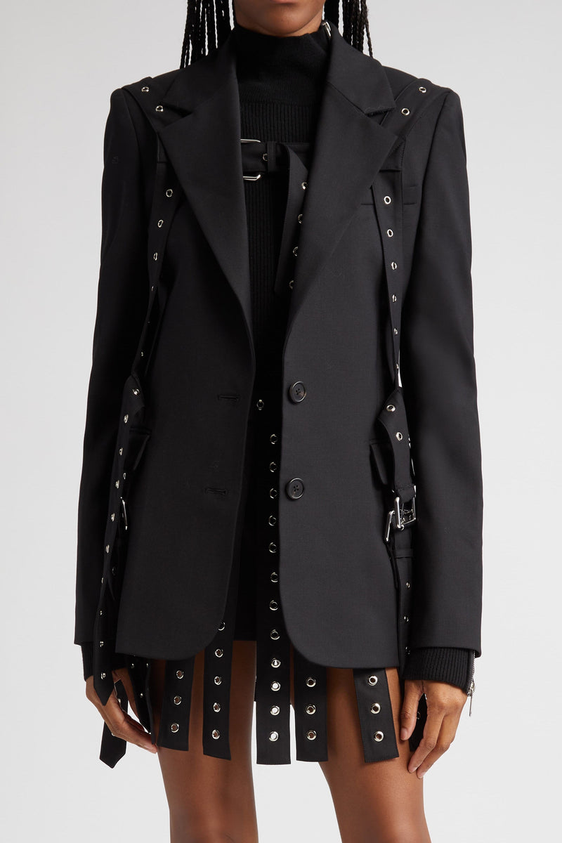 Trendy Black Blazer with Adjustable Belt for Women – Olivia