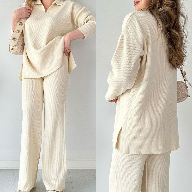 Women's Casual Two-Piece Knit Outfit for Daily Wear – Sophia