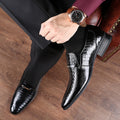 Men’s Genuine Leather Loafers with Crocodile Texture – Ethan
